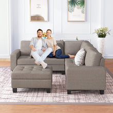 Load image into Gallery viewer, Orisfur. Sectional Corner Sofa L-shape Couch Space Saving with Storage Ottoman &amp; Cup Holders Design for Large Space Dorm Apartment
