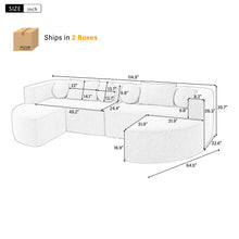 Load image into Gallery viewer, Boneless - Couch Modular Sectional Sofa With Deep Seating And Curved Design
