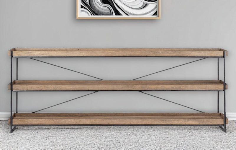80" x 16" x 30" Solid Wood Console Table - Brown