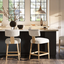 Load image into Gallery viewer, Penny - Round Arched Upholstered Counter Stool (Set of 2) - Travertine Beige
