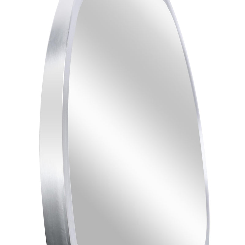 Aluminum Round Framed Bathroom Vanity Mirror (756066) - Silver