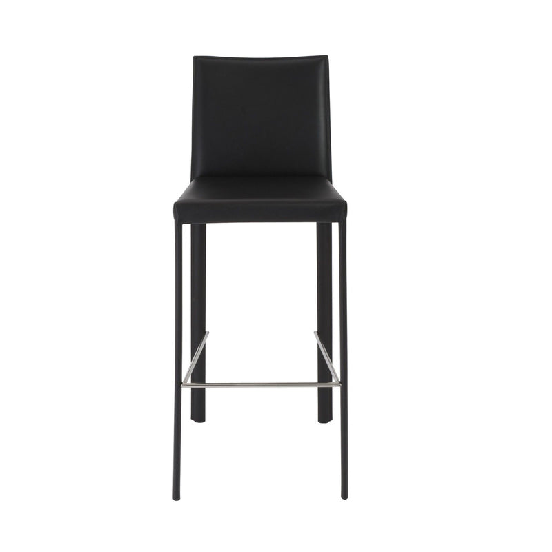 21.1" x 17.3" x 41" Steel Low Back Bar Height Bar Chairs (Set of 2) - Black
