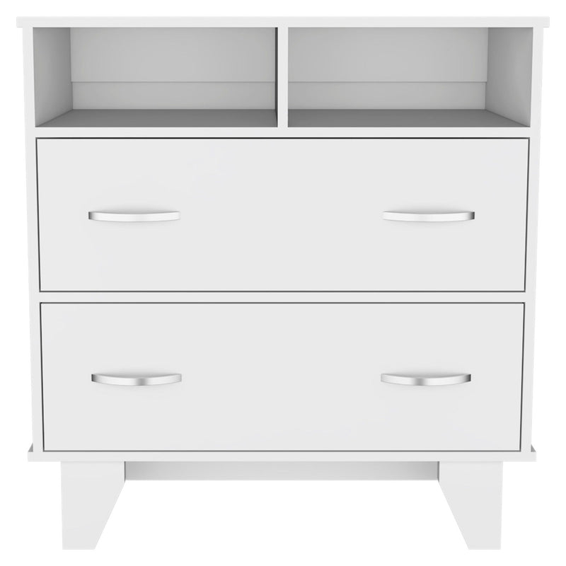 Two Drawer Dresser Wooden - White