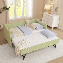Load image into Gallery viewer, Gingham Daybed With USB Charging Port, Wave-Shaped Design
