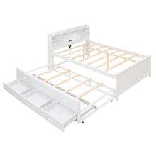 Load image into Gallery viewer, Platform Bed With Storage Headboard, USB, Trundle And 3 Drawers
