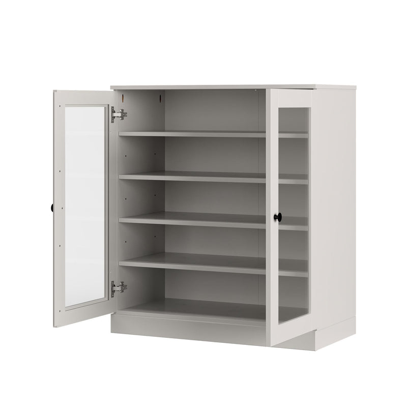 Twenty Pair Solid Woodshoe Storage Cabinet (752342) - Off White