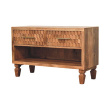 Load image into Gallery viewer, Round Accent Cabinet With Two Drawers (738394) - Brown
