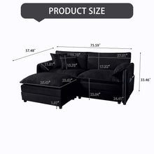 Load image into Gallery viewer, Modern Comfy Deep Seat Modular Sectional Sofa Cloud Couch With Ottoman
