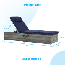 Load image into Gallery viewer, Outdoor Sofa Pe Rattan Furniture Deck Chair - Gray
