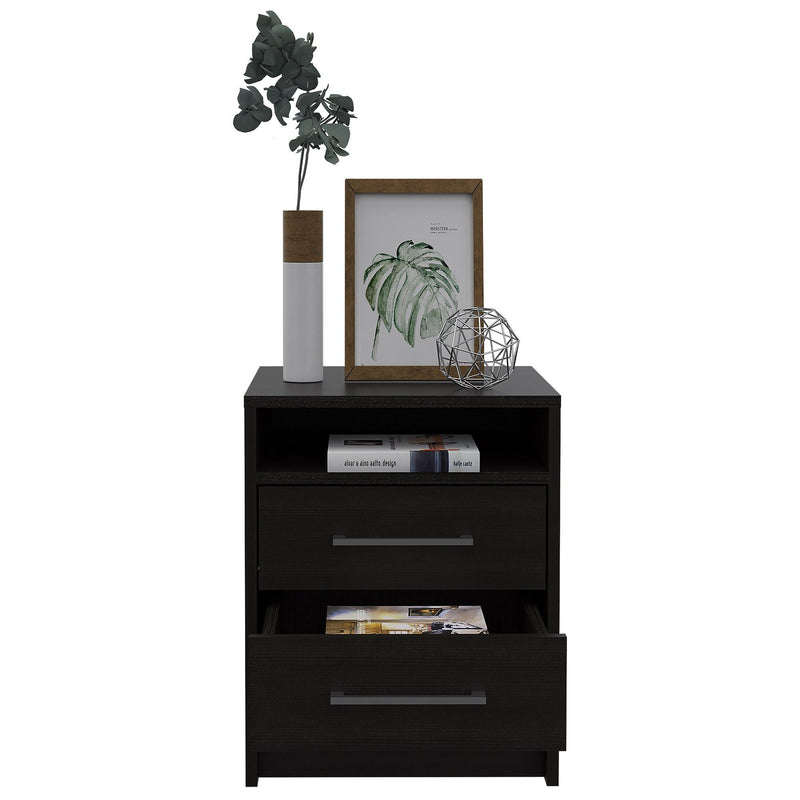 Two Drawer Nightstand - Dark Oak