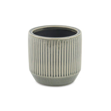 Load image into Gallery viewer, Striped Round Pot Planter (487457) - Gray
