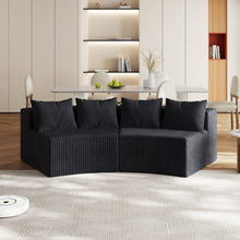 Load image into Gallery viewer, Curved Sectional Sofa With 4 Pillows, Modular Semi Circular Design
