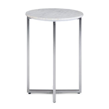 Load image into Gallery viewer, Marsden - Side Table With Polished Base - White / Silver
