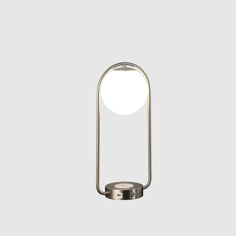Clip Globe USB Table Lamp - Silver