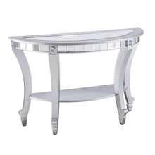 Load image into Gallery viewer, Mirrored Glass Half Circle Console Table With Storage - Silver
