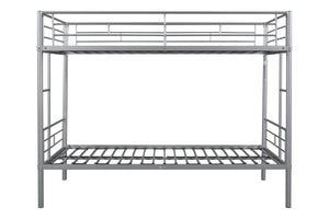 Metal Twin over Twin Bunk Bed/ Heavy-duty Sturdy Metal/ Noise Reduced Design/ Safety Guardrail/ 2 Side Ladders/ CPC Certified/ No Box Spring Needed