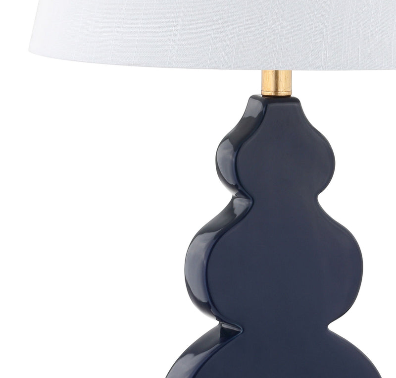 29" Novelty Table Lamp With Drum Shade - Navy Blue