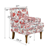 Load image into Gallery viewer, Floral Accent Armchair With Nailhead Trim
