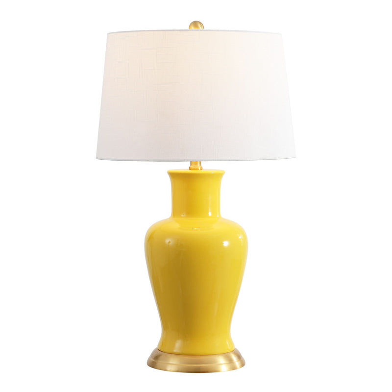Urn Bedside Lamp With Empire Shade - Yellow
