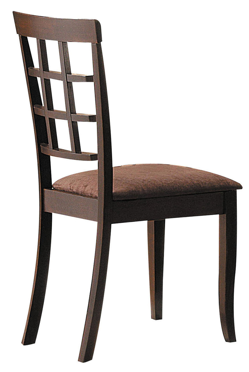 Upholstered Microfiber Open Back Dining Side Chairs (Set of 2) - Dark Brown