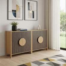 Load image into Gallery viewer, 63" Solid Wood Console Accent Cabinet With Two Doors - Sepia
