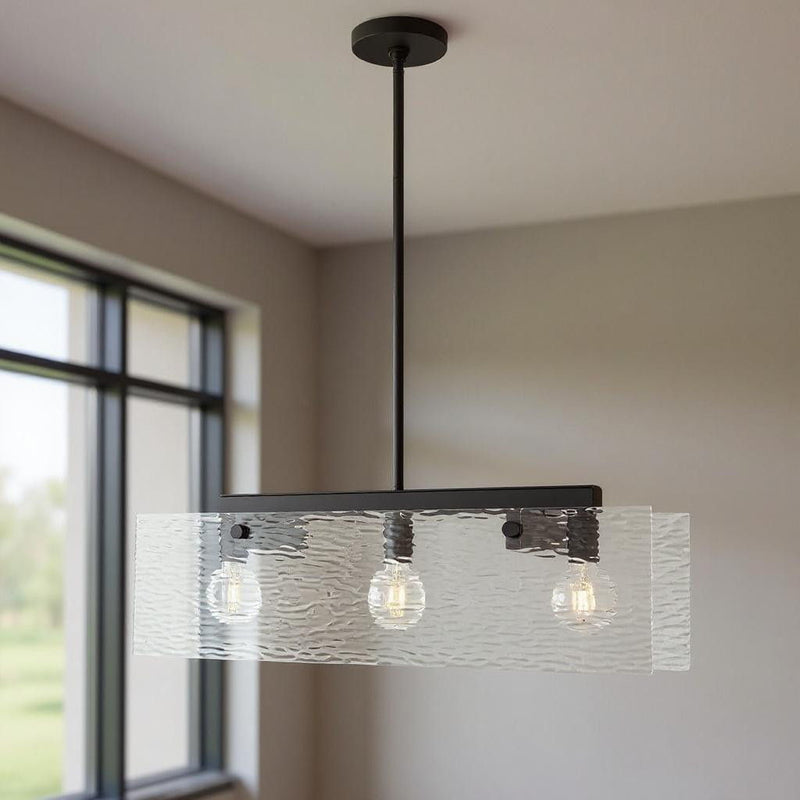 17" Three Light Dimmable Chandelier With Shades - Bronze