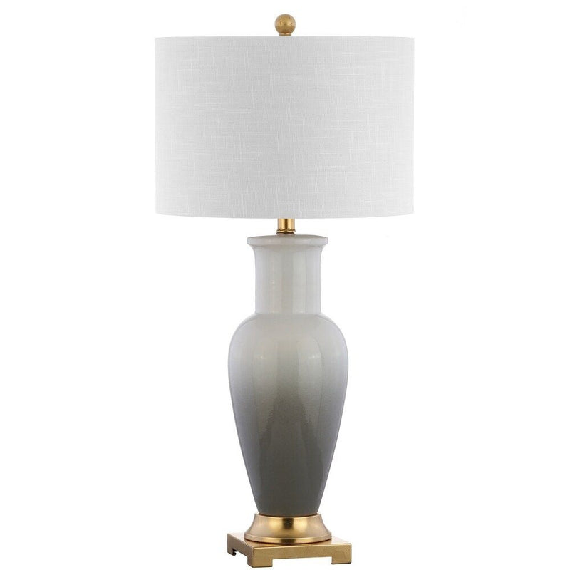 32" Novelty Table Lamp With Drum Shade - Gold / White