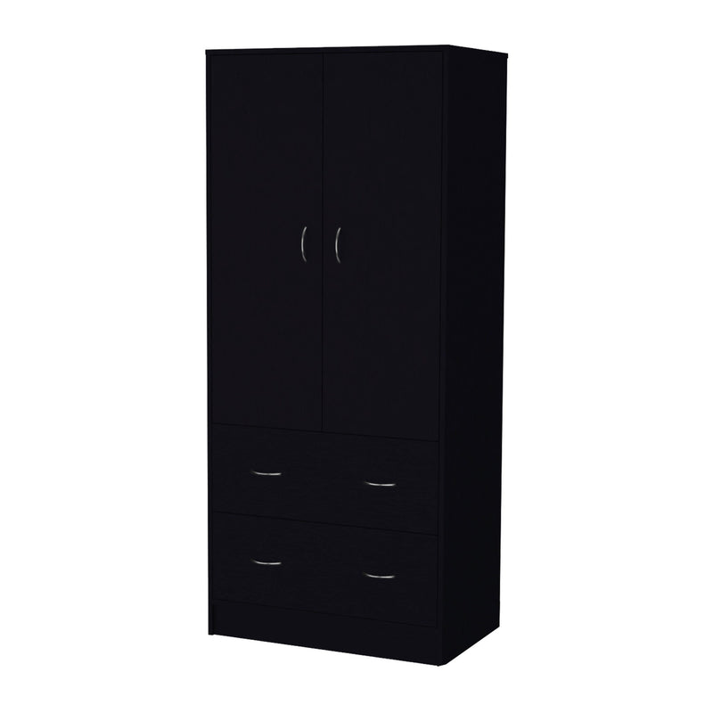 71" Two Door Two Drawer Combo Dresser - Black