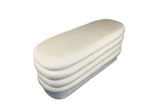 Load image into Gallery viewer, Velvet Tufted Oval Ottoman - White
