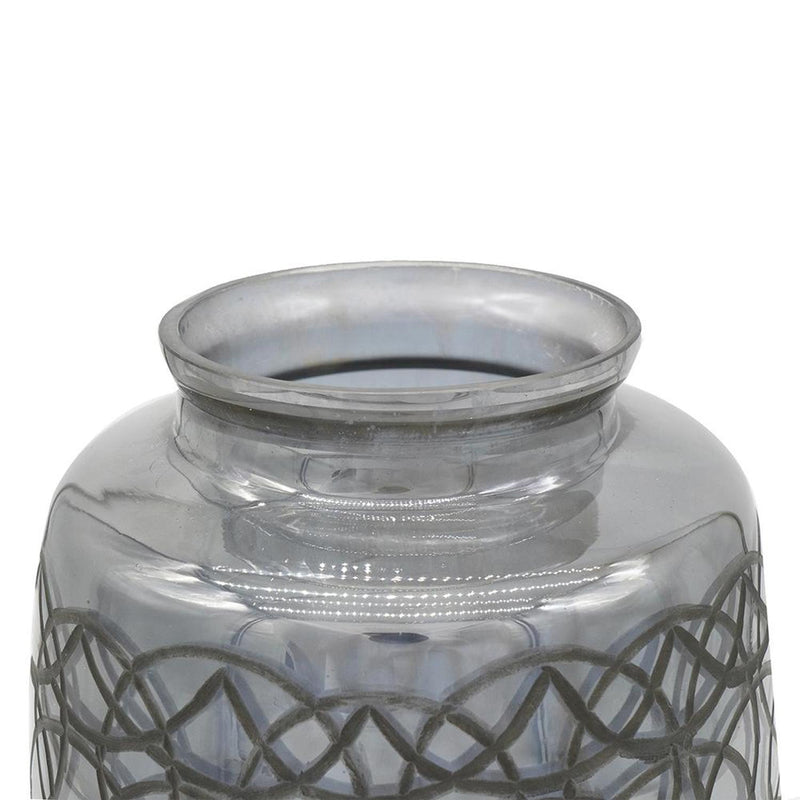 Geometric Round Table Vase - Dark Gray