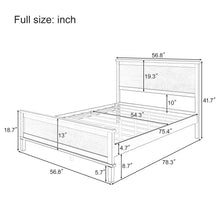Load image into Gallery viewer, Mid-Century Platform Bed With Headboard And Slat Support, No Box Spring Needed
