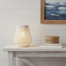 Load image into Gallery viewer, 7" Battery Operated Geometric String Shade Desk Lamp - Beige
