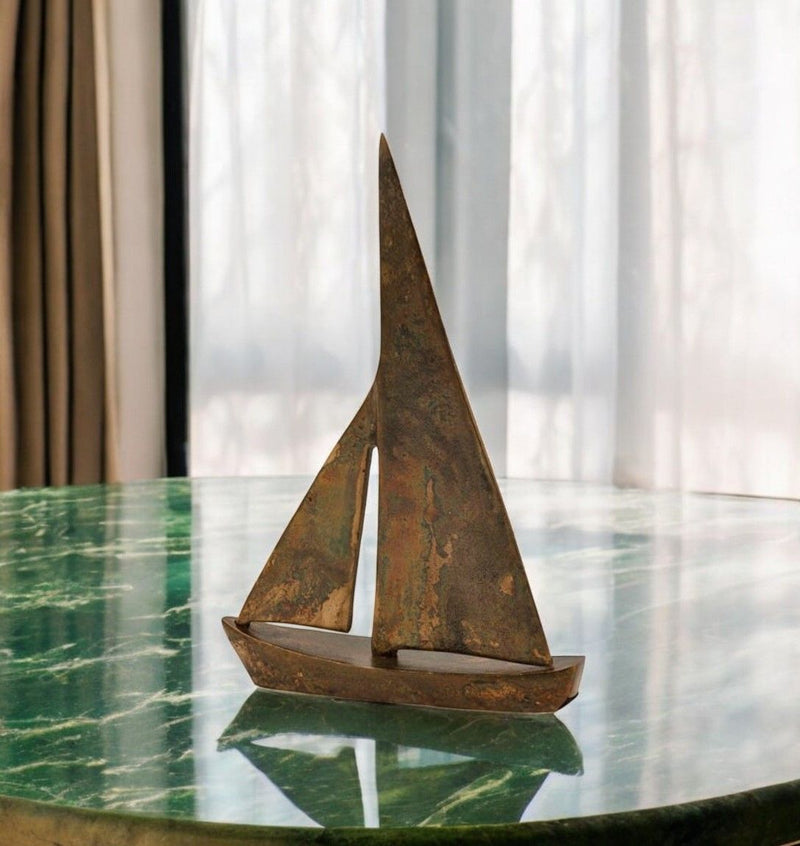 Decorative Sailboat Tabletop Sculpture - Rust