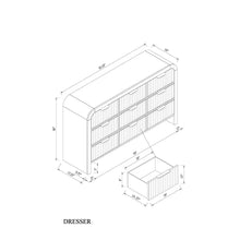 Load image into Gallery viewer, Beverly - Dresser With LED Light, Edge Pulls - White / Black
