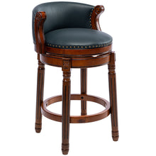 Load image into Gallery viewer, Seat Height 26'' Cow Top Wooden Bar Stool, 360 Degree Swivel Bar Height Chair With Backs For Home Kitchen Counter
