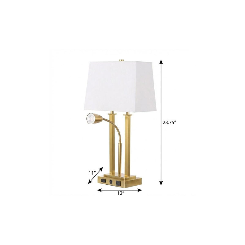 Swing Arm Novelty Table Lamp With Shade - Brass