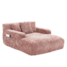 Load image into Gallery viewer, Chenille Interior Lazy Sofa Chaise Longue Armchair With 3 Pillows And Armrests
