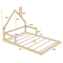 Load image into Gallery viewer, Elegant Floor Bed With House Shaped Headboard
