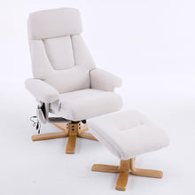 Load image into Gallery viewer, Upholstered Heated Massage 360° Swivel Accent Chair With Ottoman
