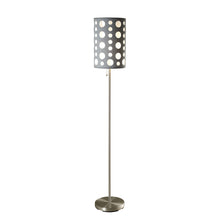 Load image into Gallery viewer, Steel Novelty Floor Lamp With Drum Shade - Silver / Gray And White
