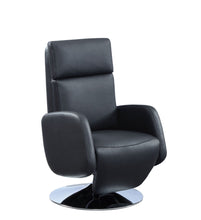 Load image into Gallery viewer, Tufted Genuine Leather Power Swivel Recliner (730555) - Black
