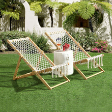 Load image into Gallery viewer, Bamboo Weaving Chair Set With Handwoven Rope For Patio And Living Spaces - Natural
