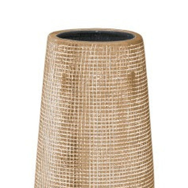 Geometric Cylinder Floor Vase - Gold