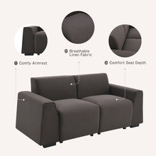 Load image into Gallery viewer, [VIDEO provided] [New] 71*35.5&quot; Modern Linen Fabric Sofa,Stylish and Minimalist 2-3 Seat Couch,Easy to Install,Exquisite Loveseat with Wide Armrests for Living Room,Bedroom,Apartment,Office,2 Colors
