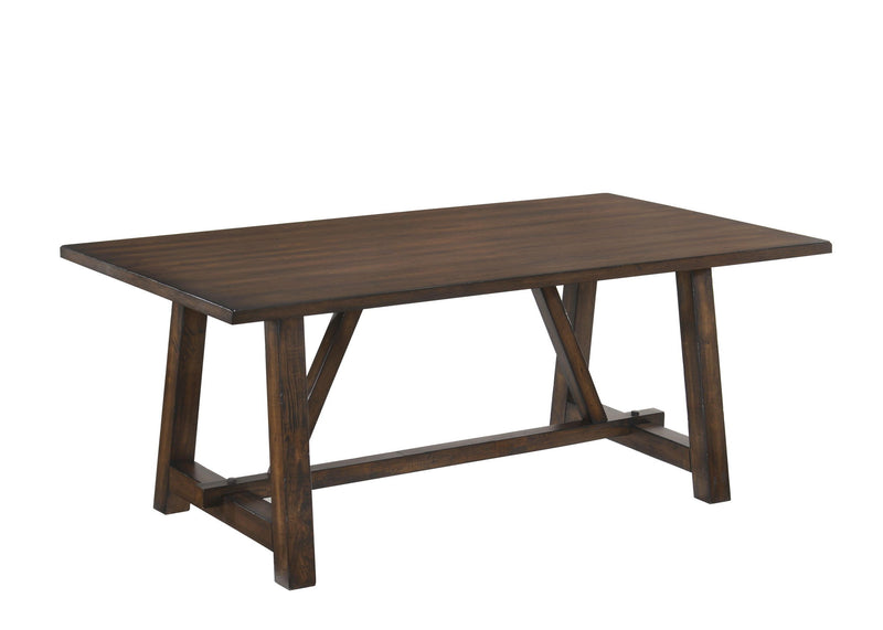 72" Wood Trestle Base Dining Table - Oak
