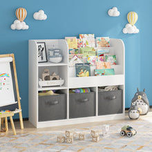 Load image into Gallery viewer, Bookcase And Bookshelf With 3 Collapsible Drawers, Multifunctional Display Stand
