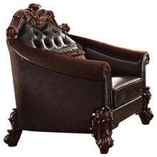 Load image into Gallery viewer, Faux Leather Tufted Barrel Chair - Dark Brown
