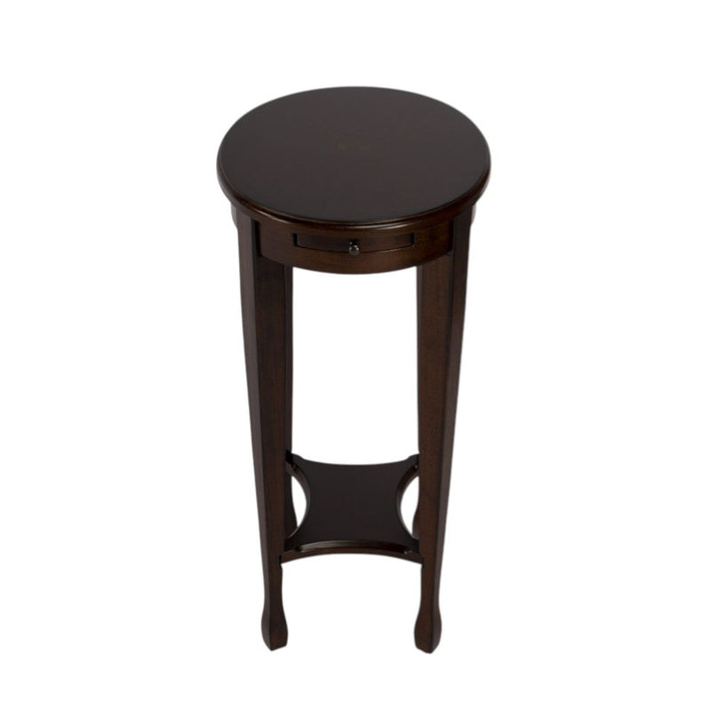 Oval End Table With Shelf - Chestnut