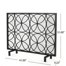Load image into Gallery viewer, Thayer - Single Panel Iron Fireplace Screen With Geometric Design
