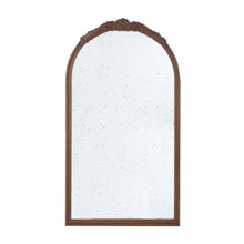 Load image into Gallery viewer, Hand Carved Rose Antique Mirror Frame, Wood Arch Mirror Wall Decor For Living Room
